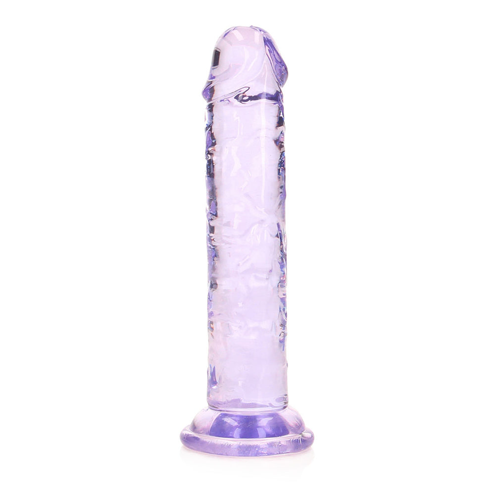 Realrock Crystal Clear Straight Realistic Dildo With Suction Cup 6'' Purple | 8714273520333 | Discreet Personal Wellness