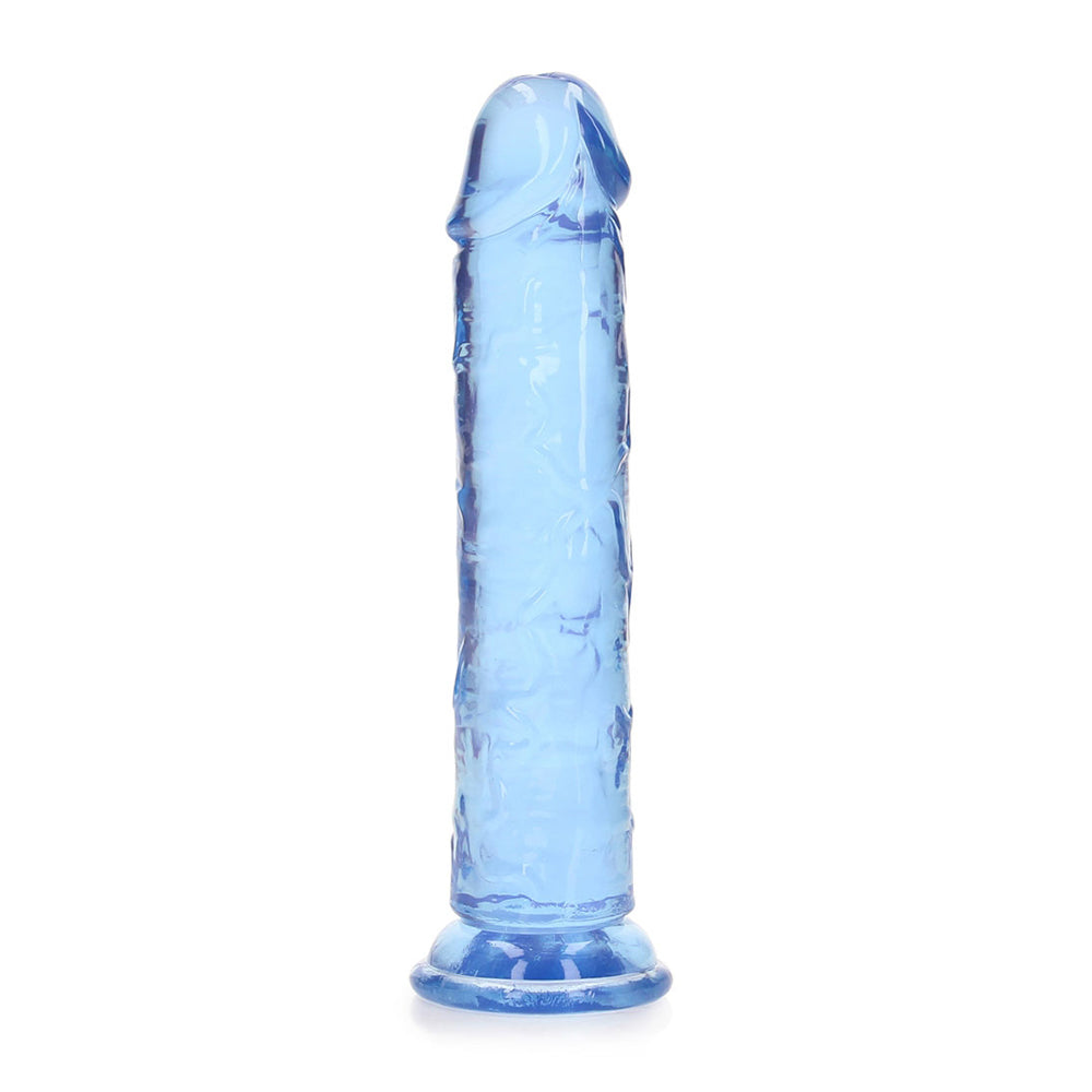 Realrock Crystal Clear Straight Realistic Dildo With Suction Cup 7'' Blue | 8714273520401 | Discreet Personal Wellness