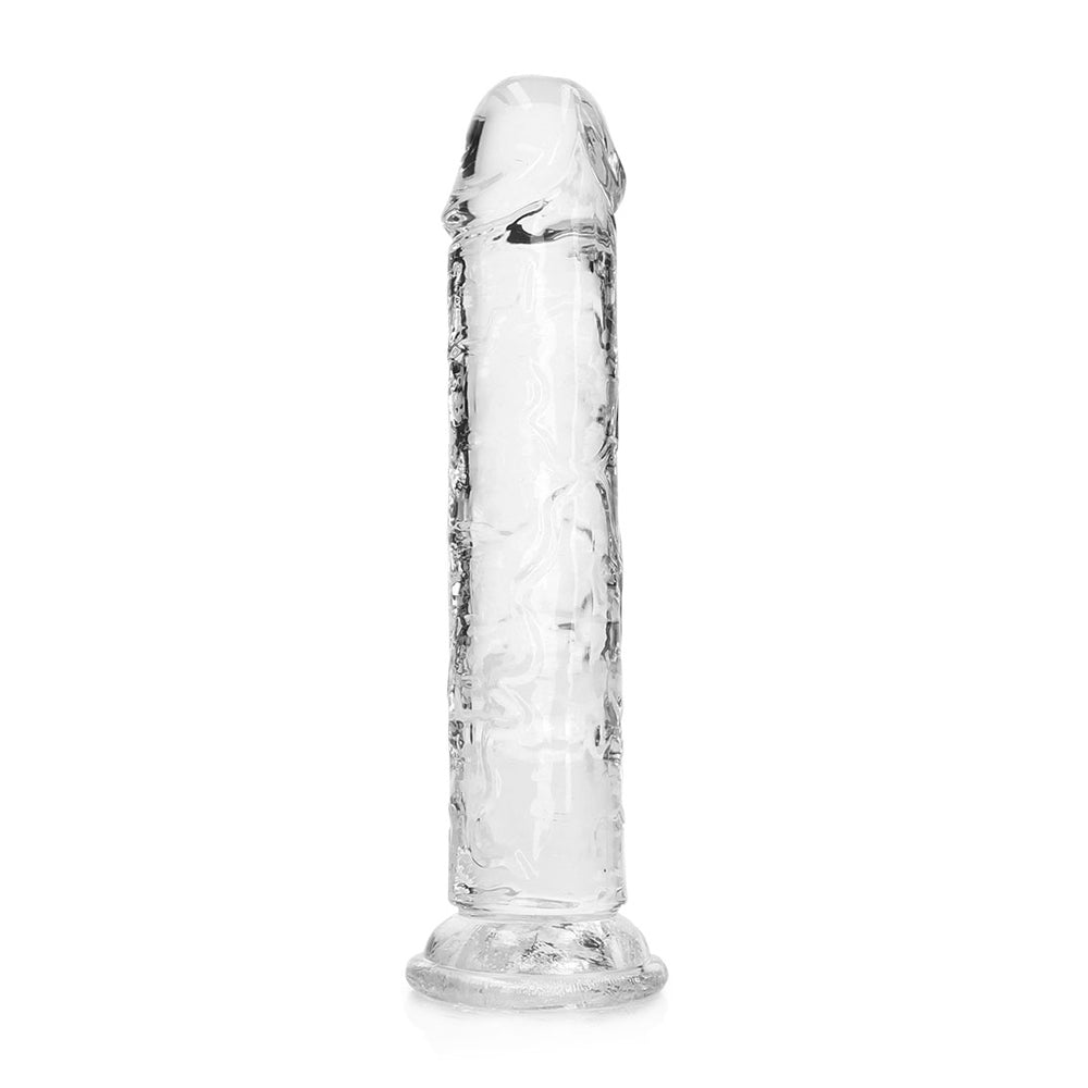 Realrock Crystal Clear Straight Realistic Dildo With Suction Cup 7'' Transparent | 8714273520449 | Discreet Personal Wellness