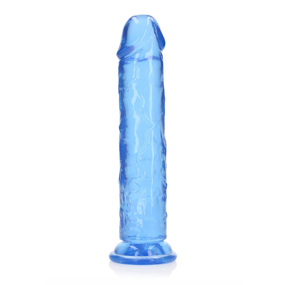 Realrock Crystal Clear Straight Realistic Dildo With Suction Cup 10'' Blue | 8714273520555 | Discreet Personal Wellness