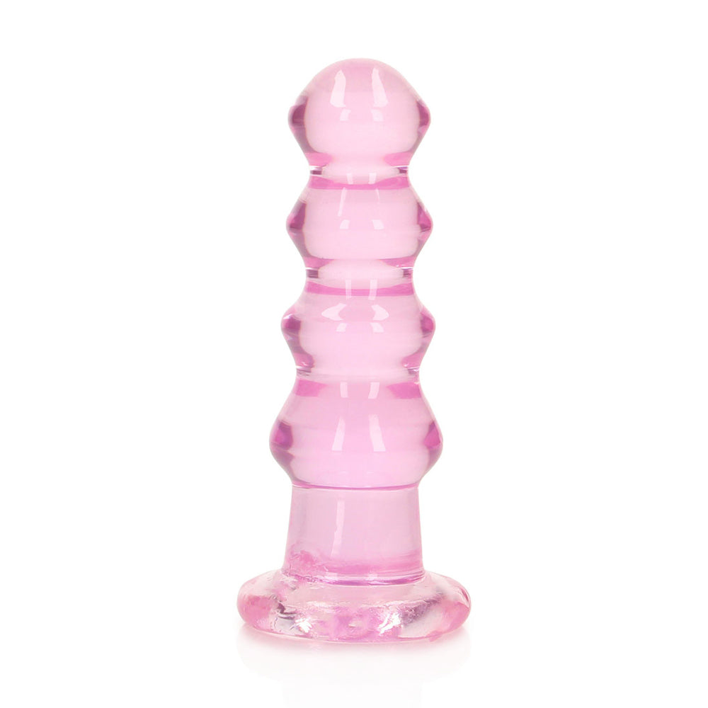 Realrock Crystal Clear Curvy Dildo Or Butt Plug 5.5'' Pink | 8714273520661 | Discreet Personal Wellness