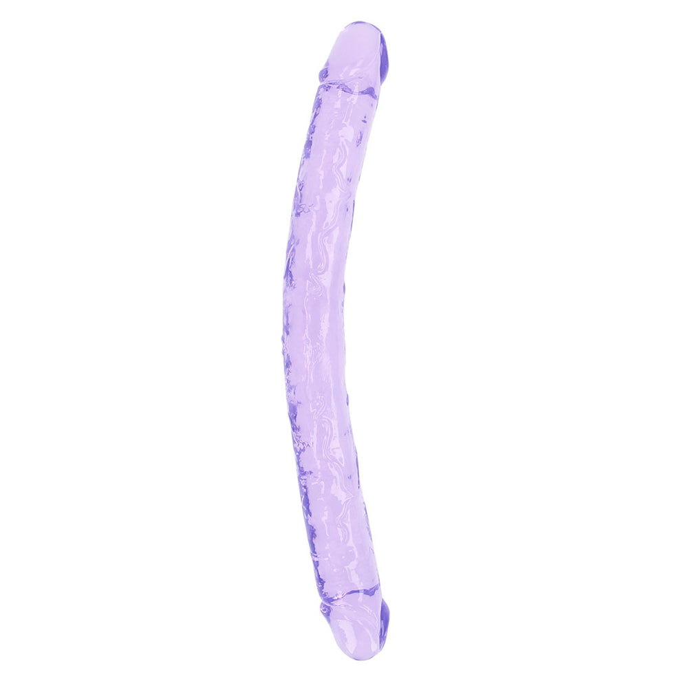 Realrock Crystal Clear Double Penis 18'' Purple | 8714273520715 | Discreet Personal Wellness