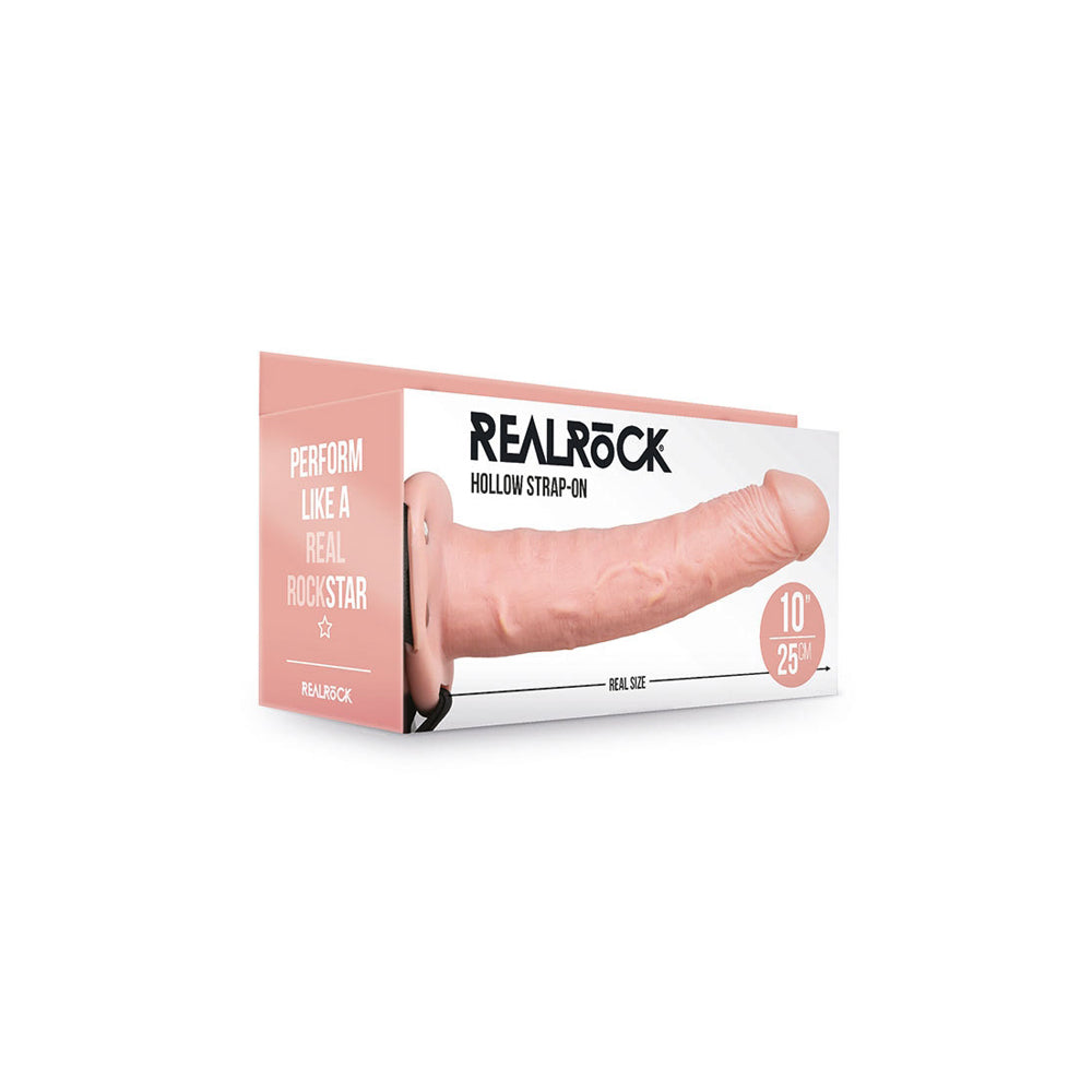 Realrock Hollow Strap-On Without Balls 10" Flesh | 8714273521286 | Discreet Personal Wellness