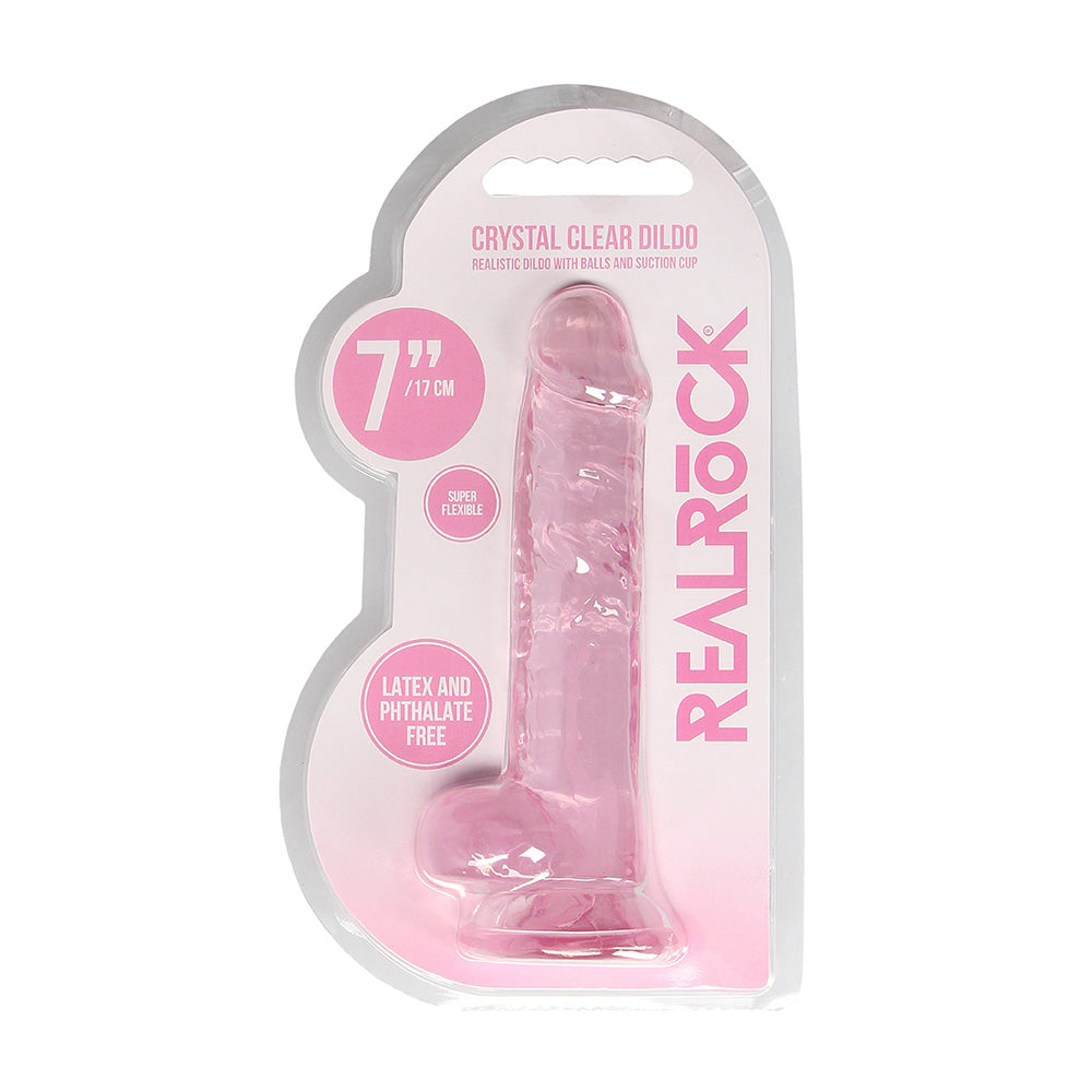 Realrock 7" Realistic Dildo With Balls Pink | 8714273521675 | Discreet Personal Wellness