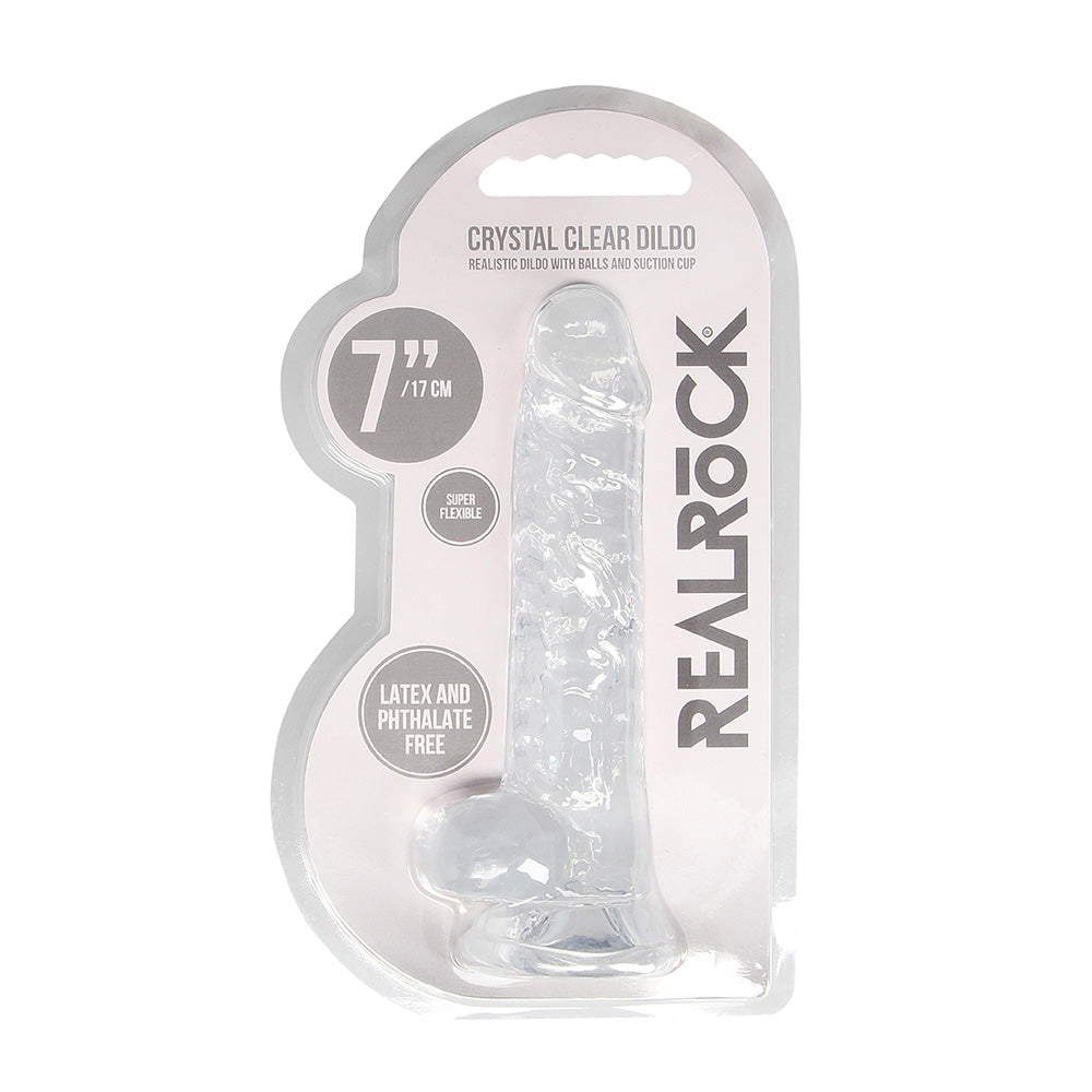 Realrock 7" Realistic Dildo With Balls Transparent | 8714273543196 | Discreet Personal Wellness
