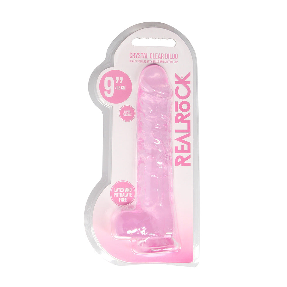 Realrock 9" Realistic Dildo With Balls Pink | 8714273543240 | Discreet Personal Wellness