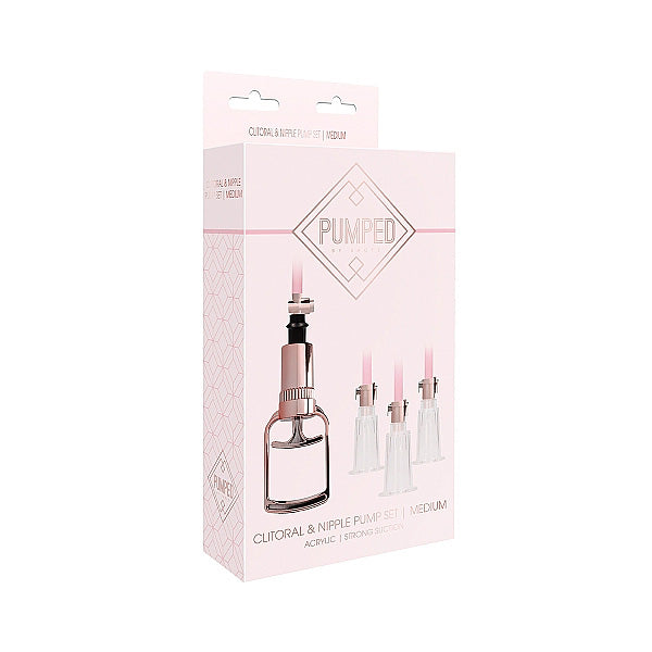 Shots Pumped Clitoral & Nipple Pump Set Medium Rose Gold | 8714273548443 | Discreet Personal Wellness