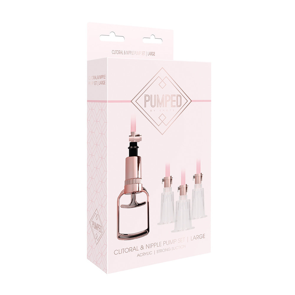 Pumped Clitoral & Nipple Pump Set Large Rose Gold | 8714273548450 | Discreet Personal Wellness