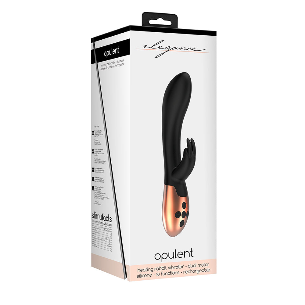 Elegance Heating Rabbit Vibrator Opulent Black | 8714273924933 | Discreet Personal Wellness