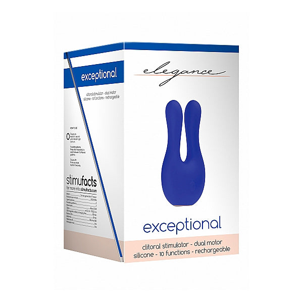 Elegance Dual Motor Clitoral Stimulator Exceptional Blue | 8714273925138 | Discreet Personal Wellness