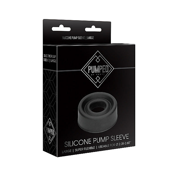 Shots Pumped Silicone Pump Sleeve Large Black | 8714273925862 | Discreet Personal Wellness