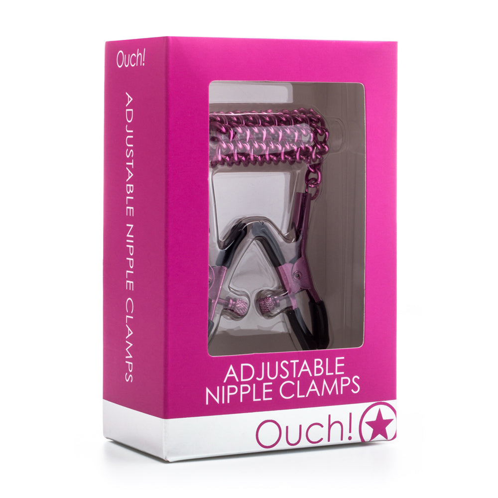 Ouch! Adjustable Nipple Clamps Pink | 8714273950635 | Discreet Personal Wellness