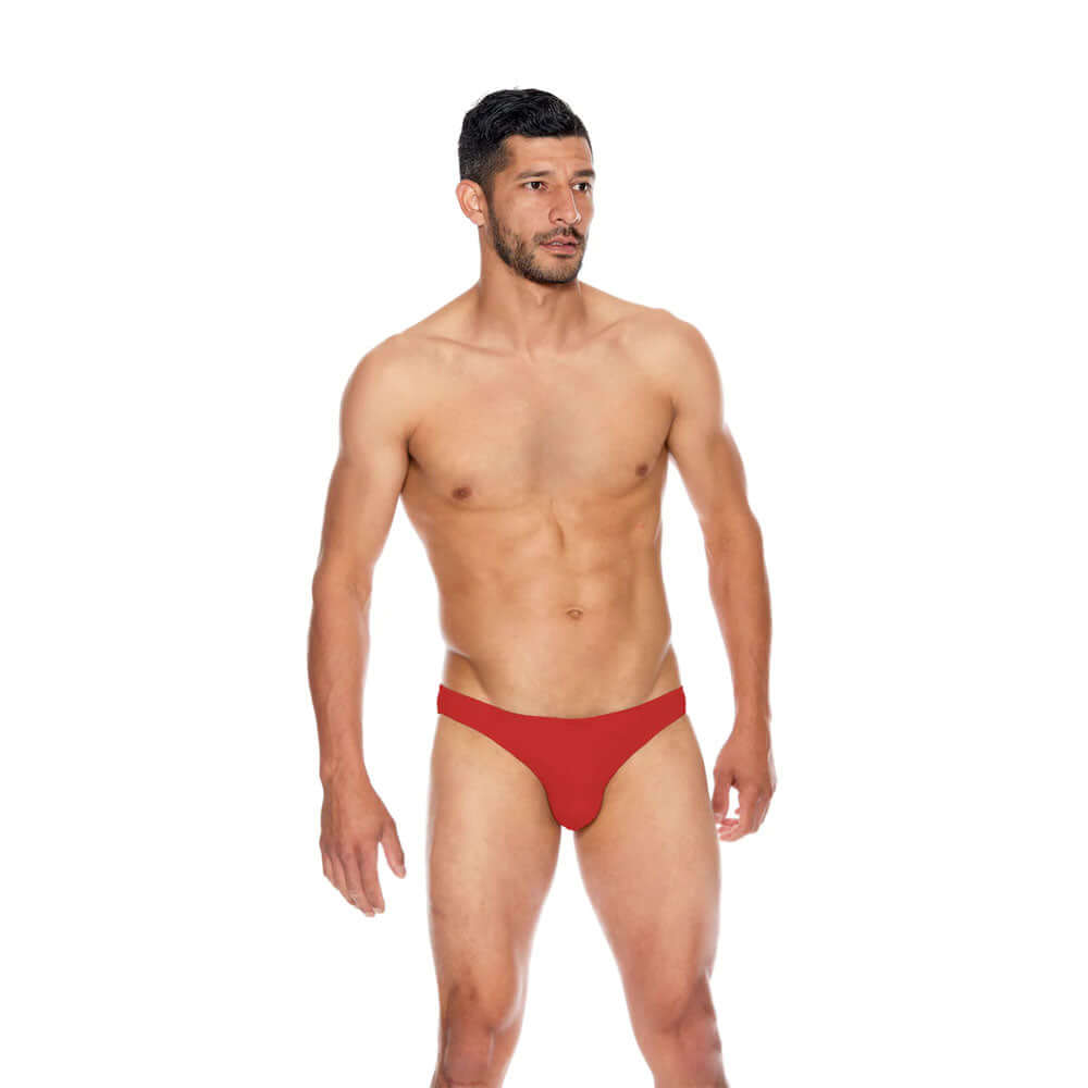 Men's Microfiber Open Back Underwear Red S/M | 8932130708131 | Discreet Personal Wellness