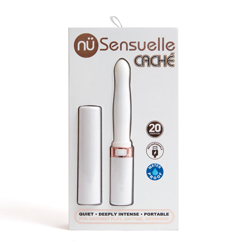 Nu Sensuelle Cache 20 Function Discreet Vibe White | 9342851001968 | Discreet Personal Wellness