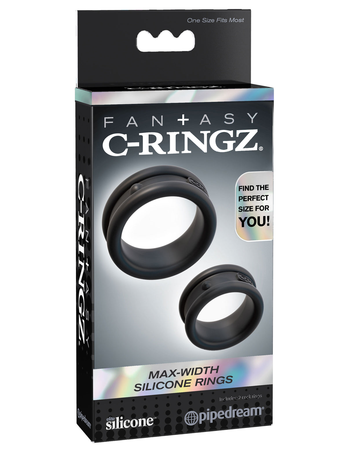 Fantasy C-Ringz Max Width Silicone Rings - Black | 603912358414 | Discreet Personal Wellness