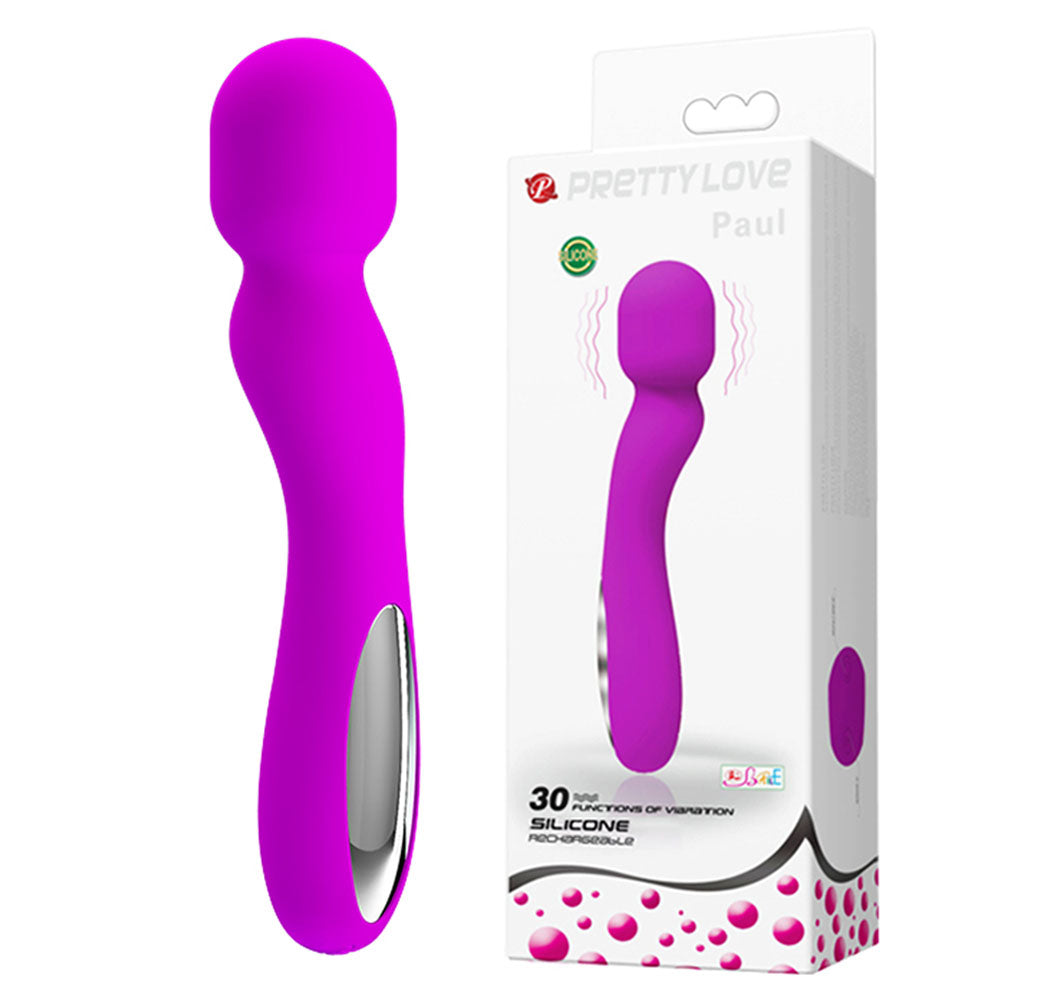 Pretty Love Paul USB Rechargeable Wand - Fuchsia | 6959532314502 | Discreet Personal Wellness