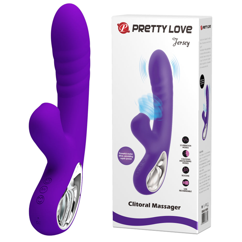 Pretty Love Jersey Sucking and Vibrating Rabbit - Purple | 6959532333374 | Discreet Personal Wellness