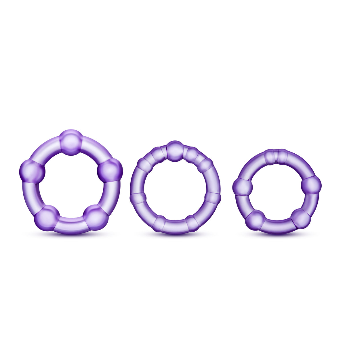 Stay Hard - Beaded Penis Rings - 3 Pack - Purple | 853858007024 | Discreet Personal Wellness