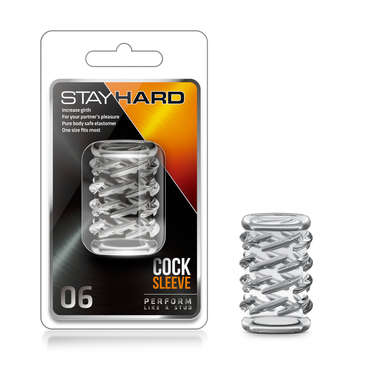 Stay Hard Penis Sleeve 06 - Clear | 853858007109 | Discreet Personal Wellness