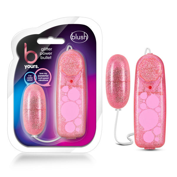 B Yours - Glitter Power Bullet - Pink | 819835024743 | Discreet Personal Wellness