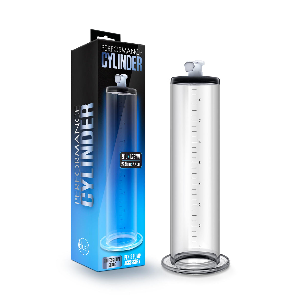 Performance Cylinder - 9 Inch X 1.75 Inch Penis Pump Cylinder – Clear | 853858007840 | Discreet Personal Wellness