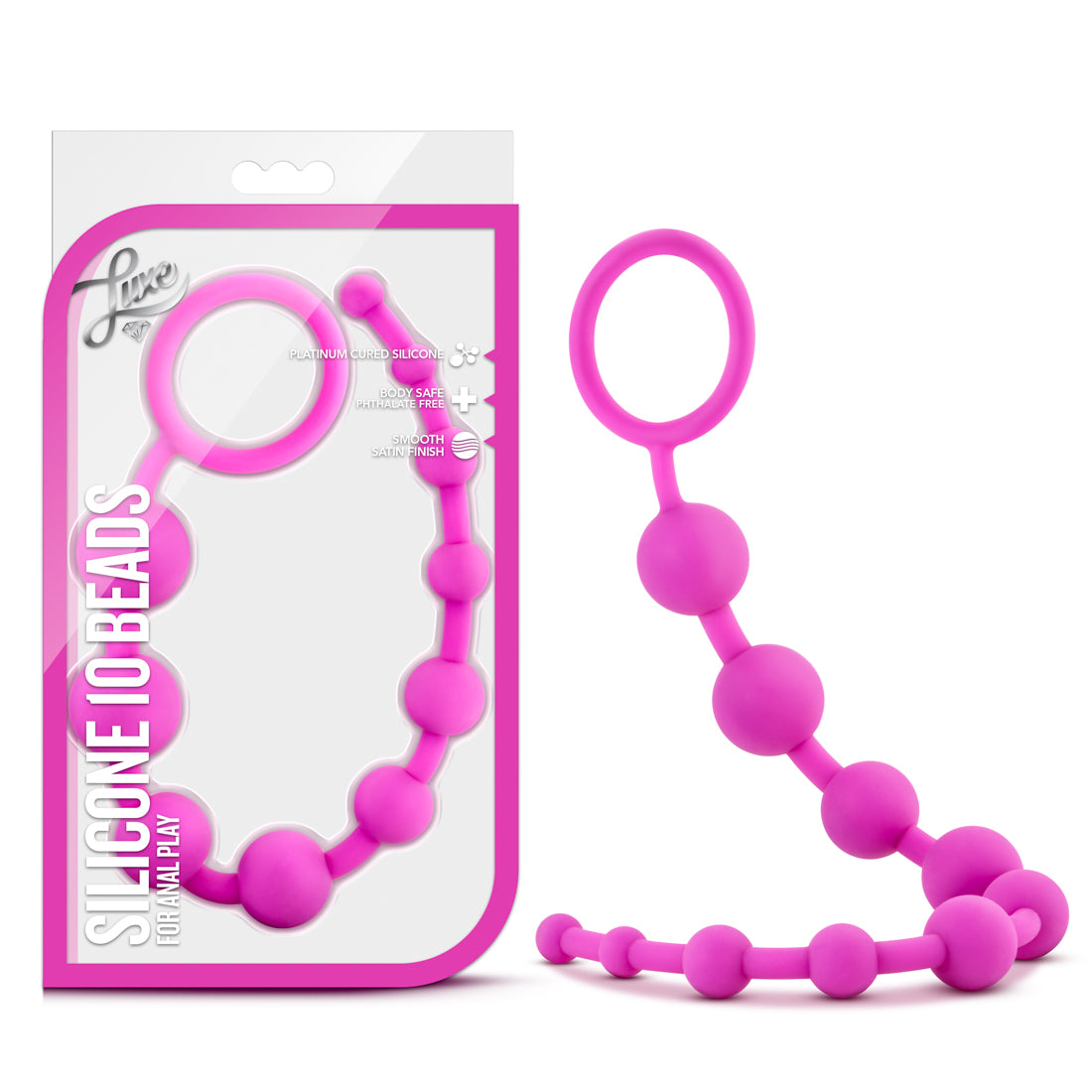Luxe Silicone 10 Beads - Fuchsia | 702730691311 | Discreet Personal Wellness
