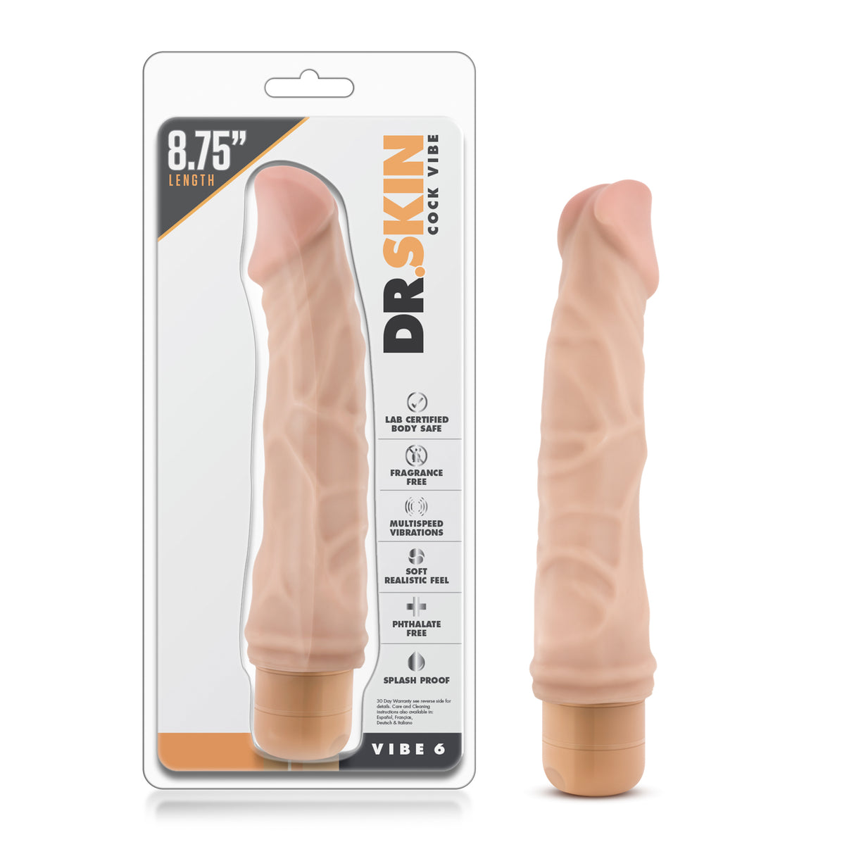 Dr. Skin - Penis Vibe 6 - Beige | 735380113131 | Discreet Personal Wellness