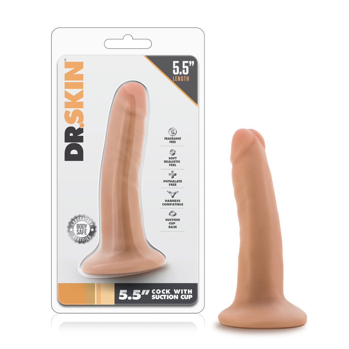 Dr. Skin - 5.5 Inch Penis With Suction Cup - Vanilla | 819835021339 | Discreet Personal Wellness