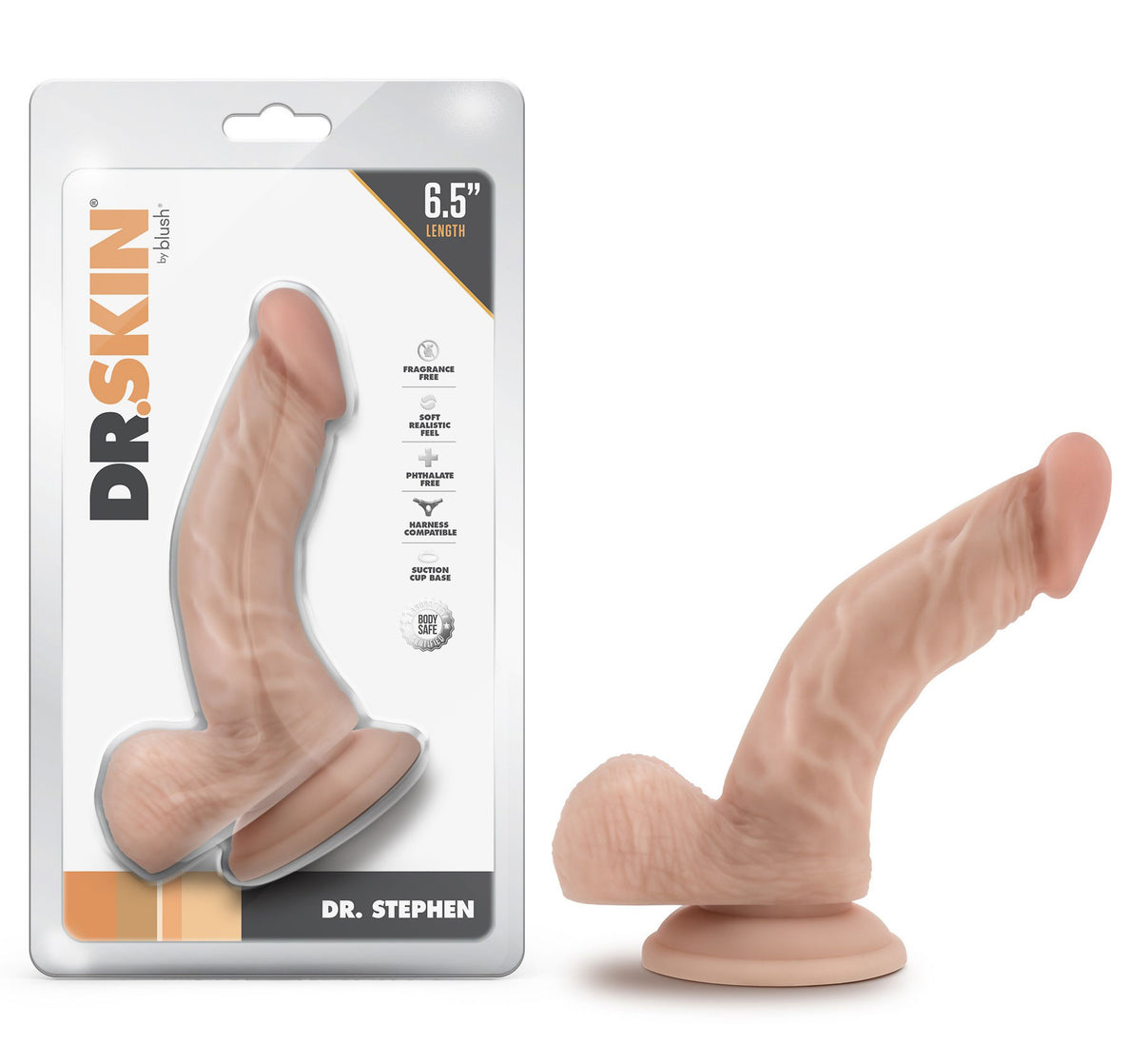 Dr. Skin - Dr. Stephen - 6.5 Inch Dildo With Balls - Beige | 819835024620 | Discreet Personal Wellness