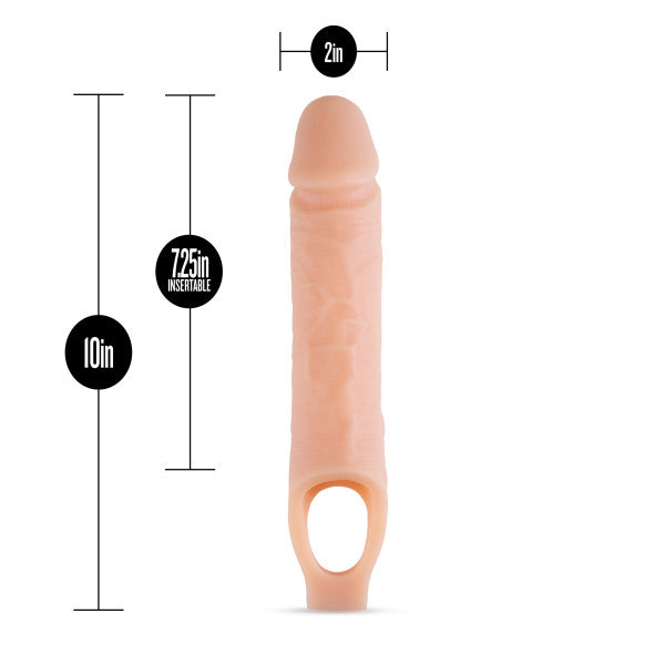 Performance Plus - 10 Inch Silicone Penis Sheath Penis Extender - Vanilla | 853858007932 | Discreet Personal Wellness