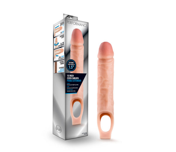 Performance - 10 Inch Penis Sheath Penis Extender - Vanilla | 853858007901 | Discreet Personal Wellness