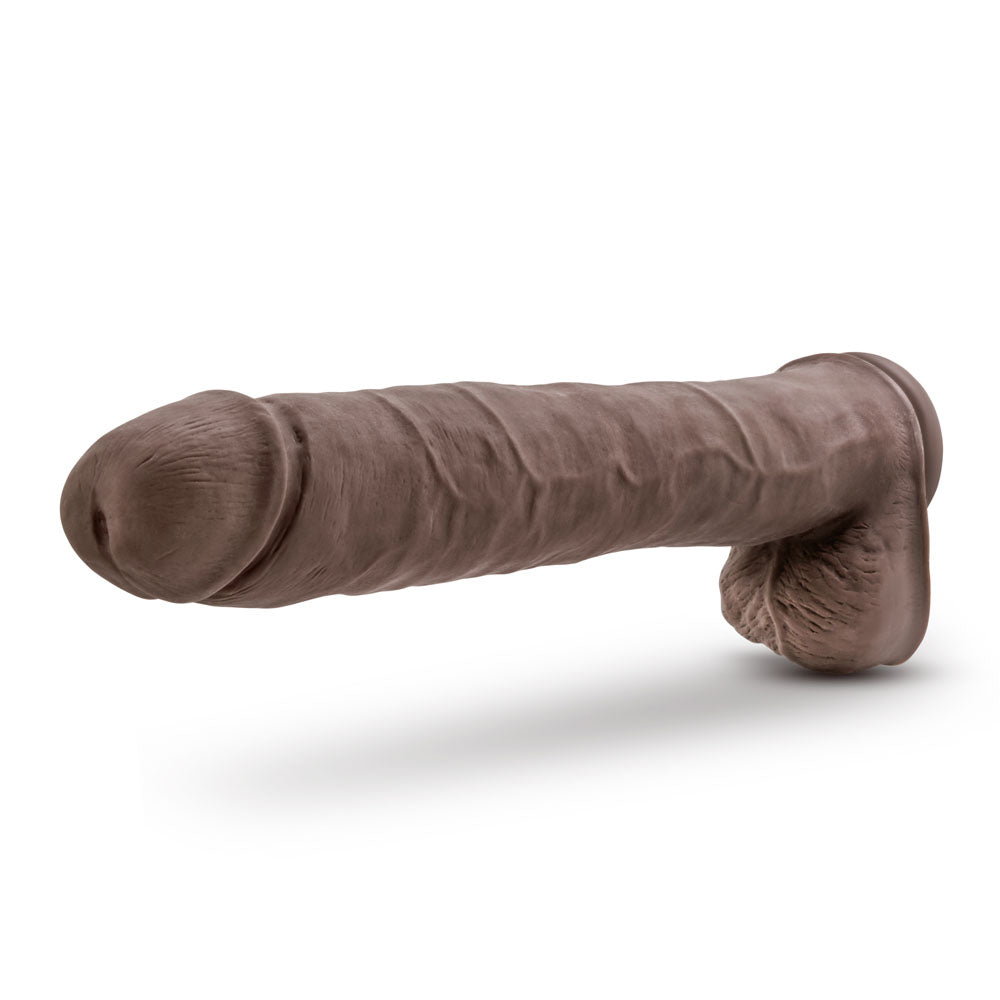 Au Naturel - Daddy - 14 Inch Sensa Feel Dual Density Dildo - Chocolate | 819835022701 | Discreet Personal Wellness