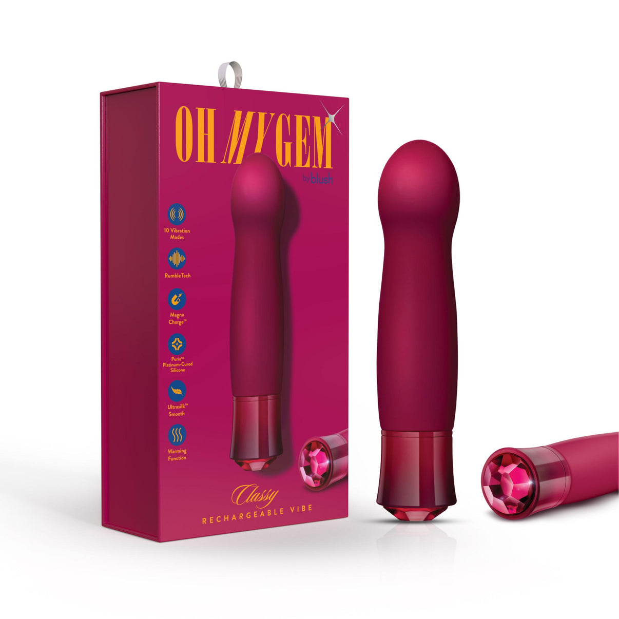 Oh My Gem - Classy - Garnet - Fuchsia | 819835029519 | Discreet Personal Wellness