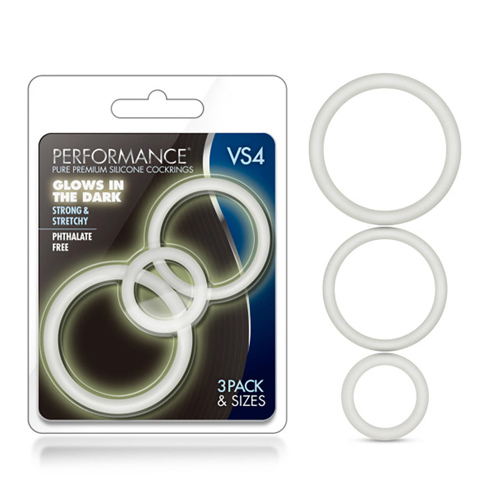 Performance - Vs4 Pure Premium Silicone Penisring Set - White | 853858007017 | Discreet Personal Wellness