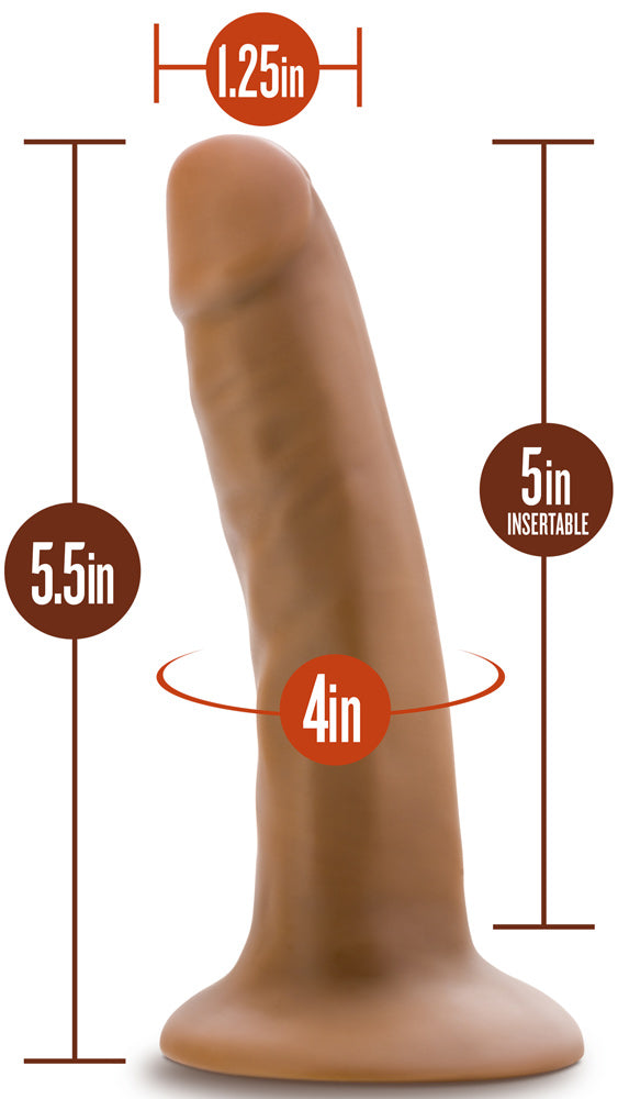 Dr. Skin Silicone - Dr. Lucas - 5 Inch Penis With Suction Cup - Mocha | 819835026679 | Discreet Personal Wellness