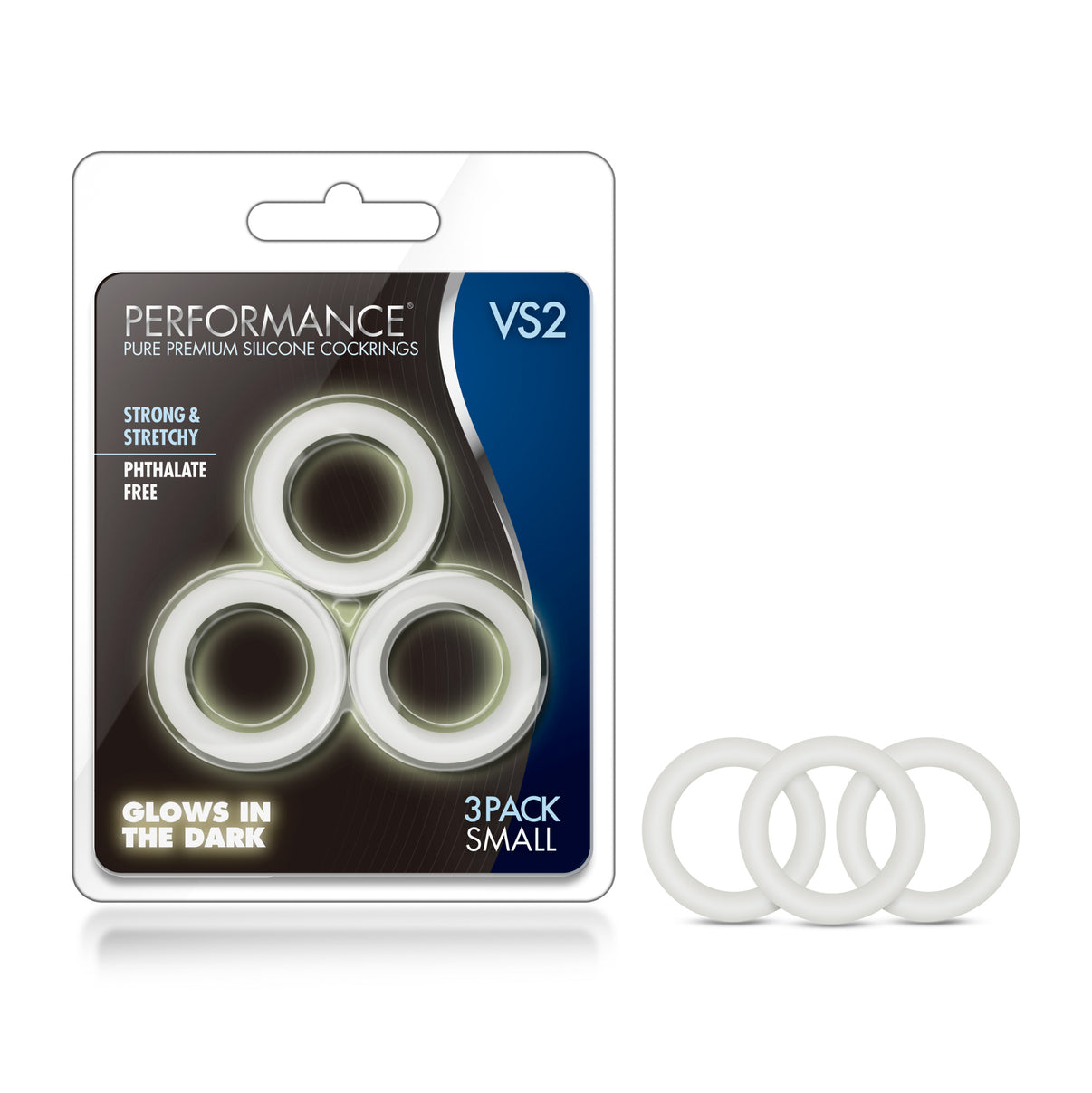 Performance - Vs2 Pure Premium Silicone Penisrings - Small - White | 853858007604 | Discreet Personal Wellness