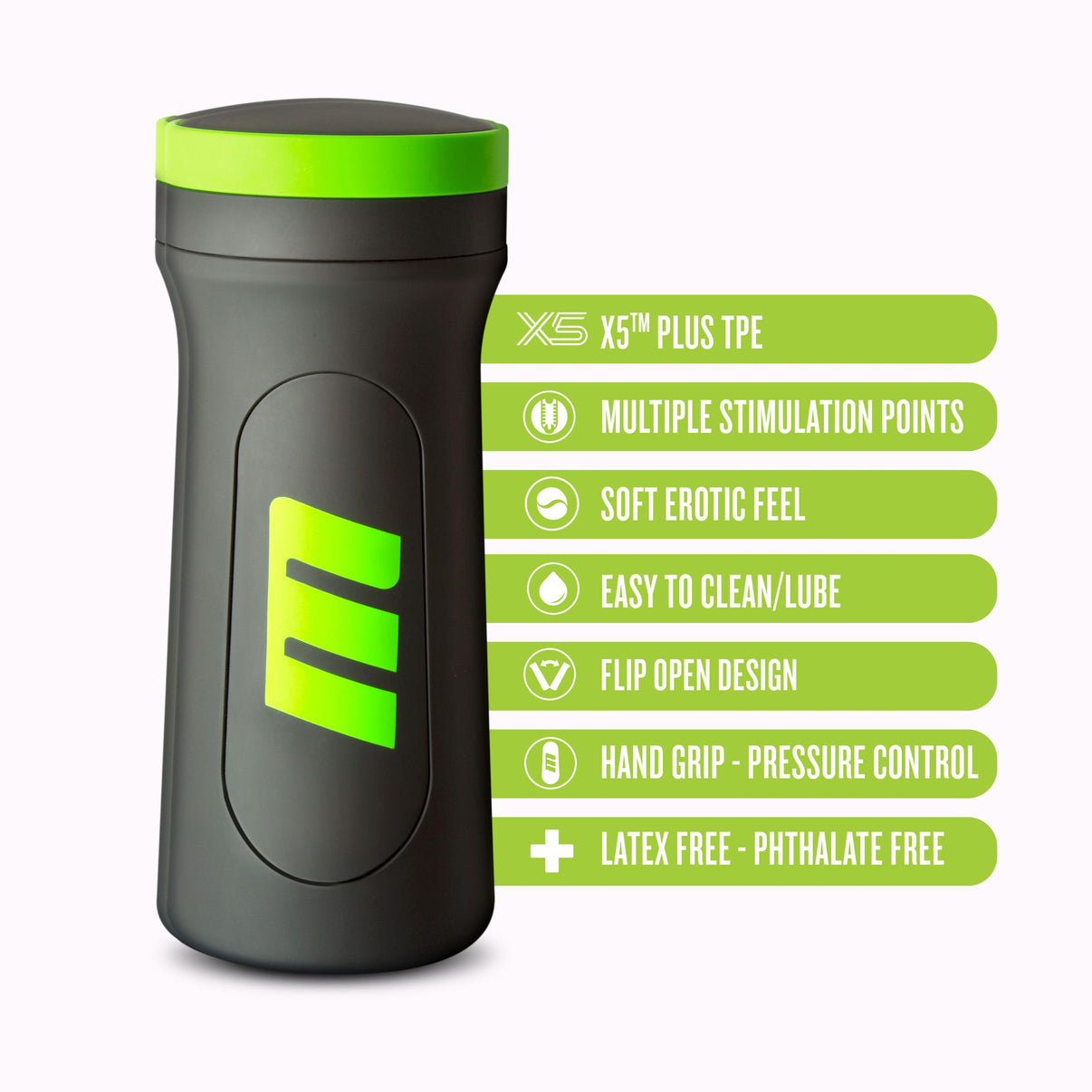 M for Men - M2 - Male Masturbator Cup - Black | 819835023401 | Discreet Personal Wellness