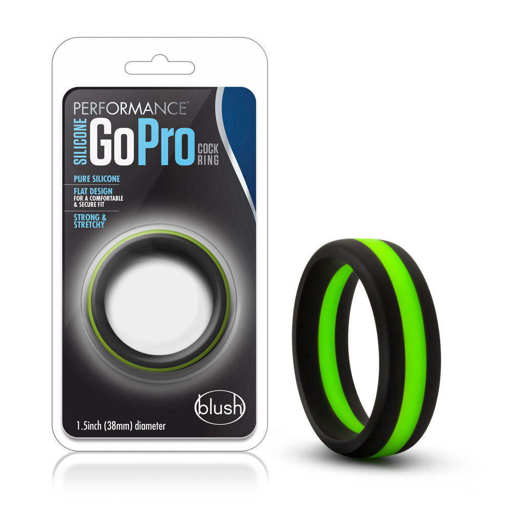 Performance - Silicone Go Pro Penis Ring - Black/green/black | 853858007727 | Discreet Personal Wellness