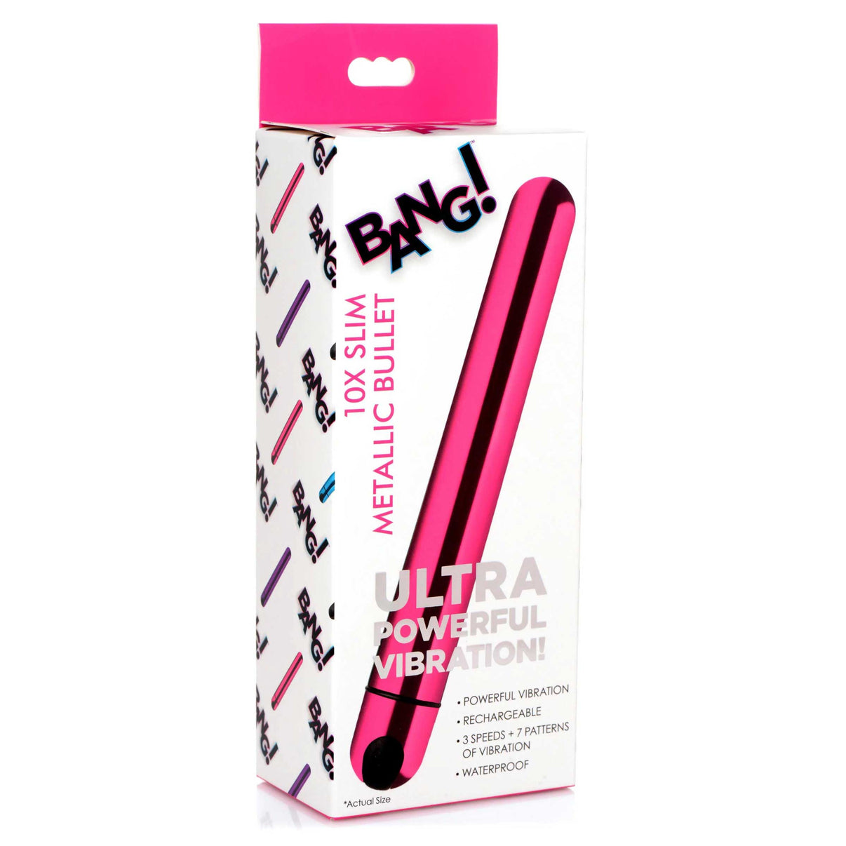 10x Slim Metallic Bullet - Pink | 848518038708 | Discreet Personal Wellness