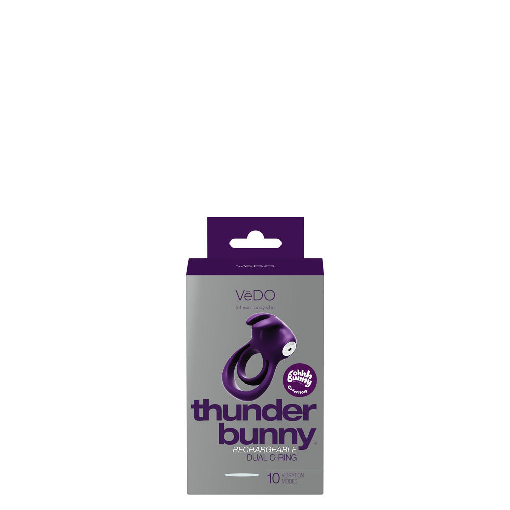 Thunder Bunny Rechargeable Dual Ring - Perfectly Purple | 789185756857 | Discreet Personal Wellness