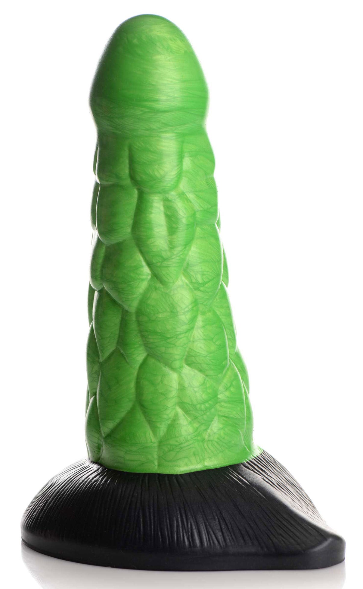 Radioactive Reptile Thick Scaly Silicone Dildo - Green | 848518046055 | Discreet Personal Wellness