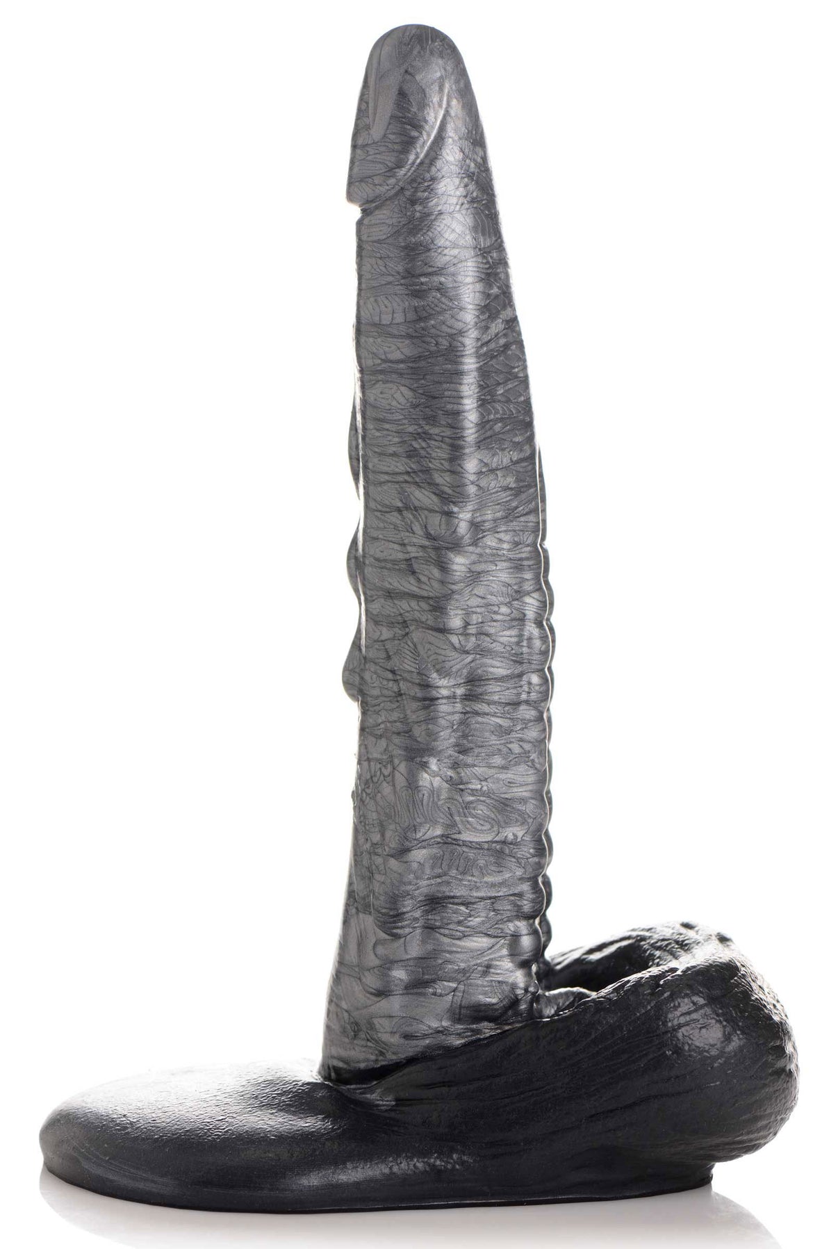 The Gargoyle Rock Hard Silicone Dildo - Silver | 848518046086 | Discreet Personal Wellness