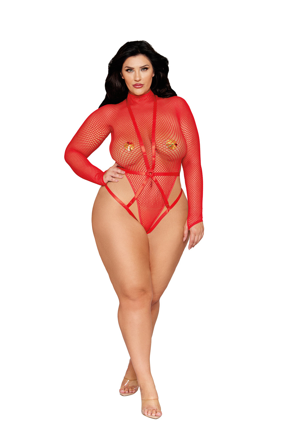 Teddy and Harness Dmnd - Queen Size - Poinsettia | 888368361960 | Discreet Personal Wellness