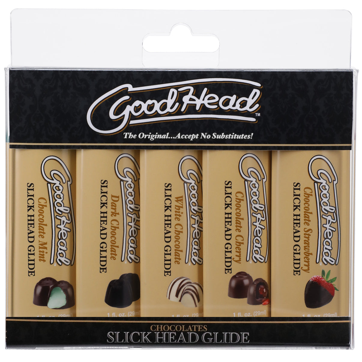 Goodhead - Slick Head Glide - Chocolate - 5 Pack - 1 Fl. Oz. | 782421083236 | Discreet Personal Wellness
