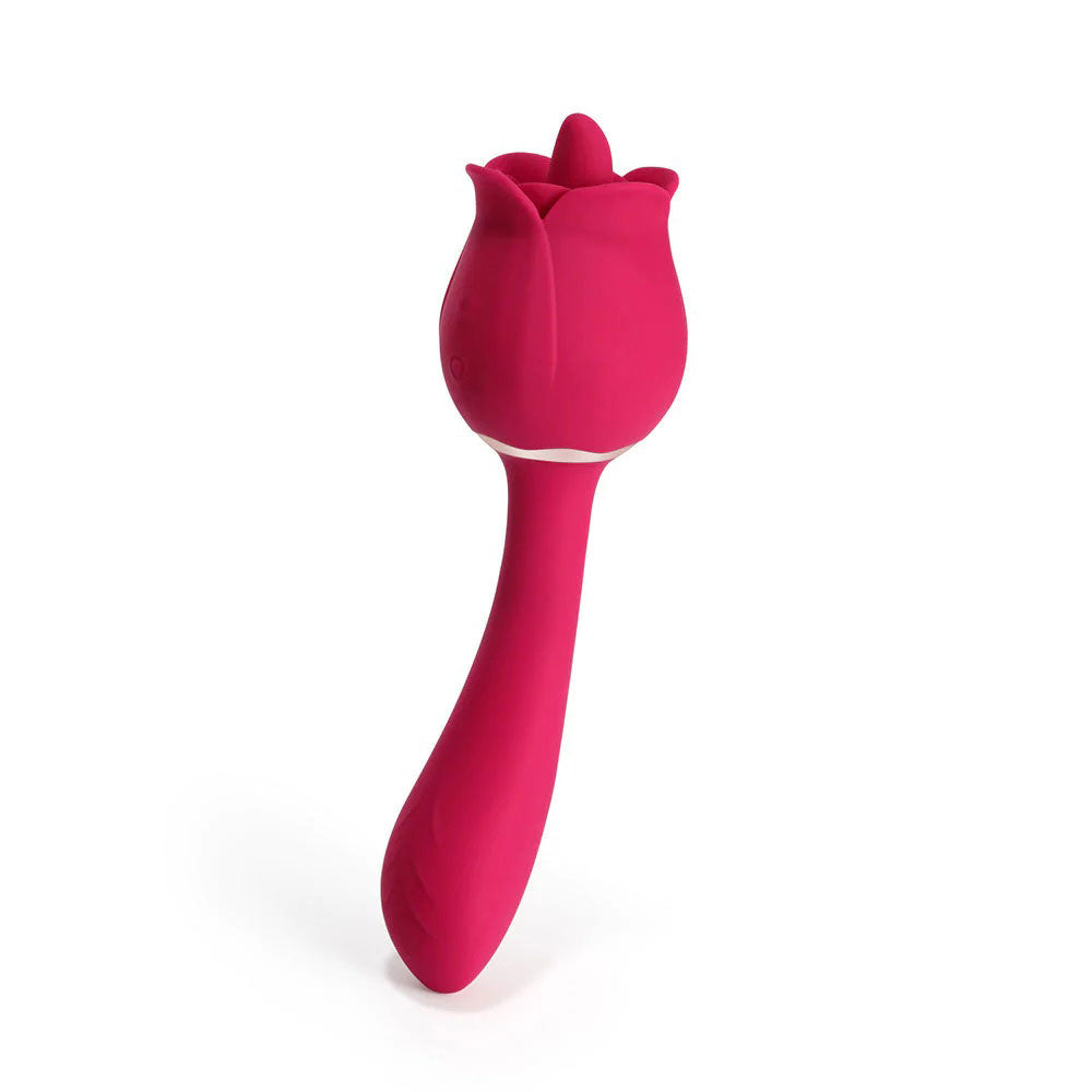 Rhea - the Rose Clitoris Licking Tongue Vibrator and G Spot Massager - Pink | 794568041574 | Discreet Personal Wellness
