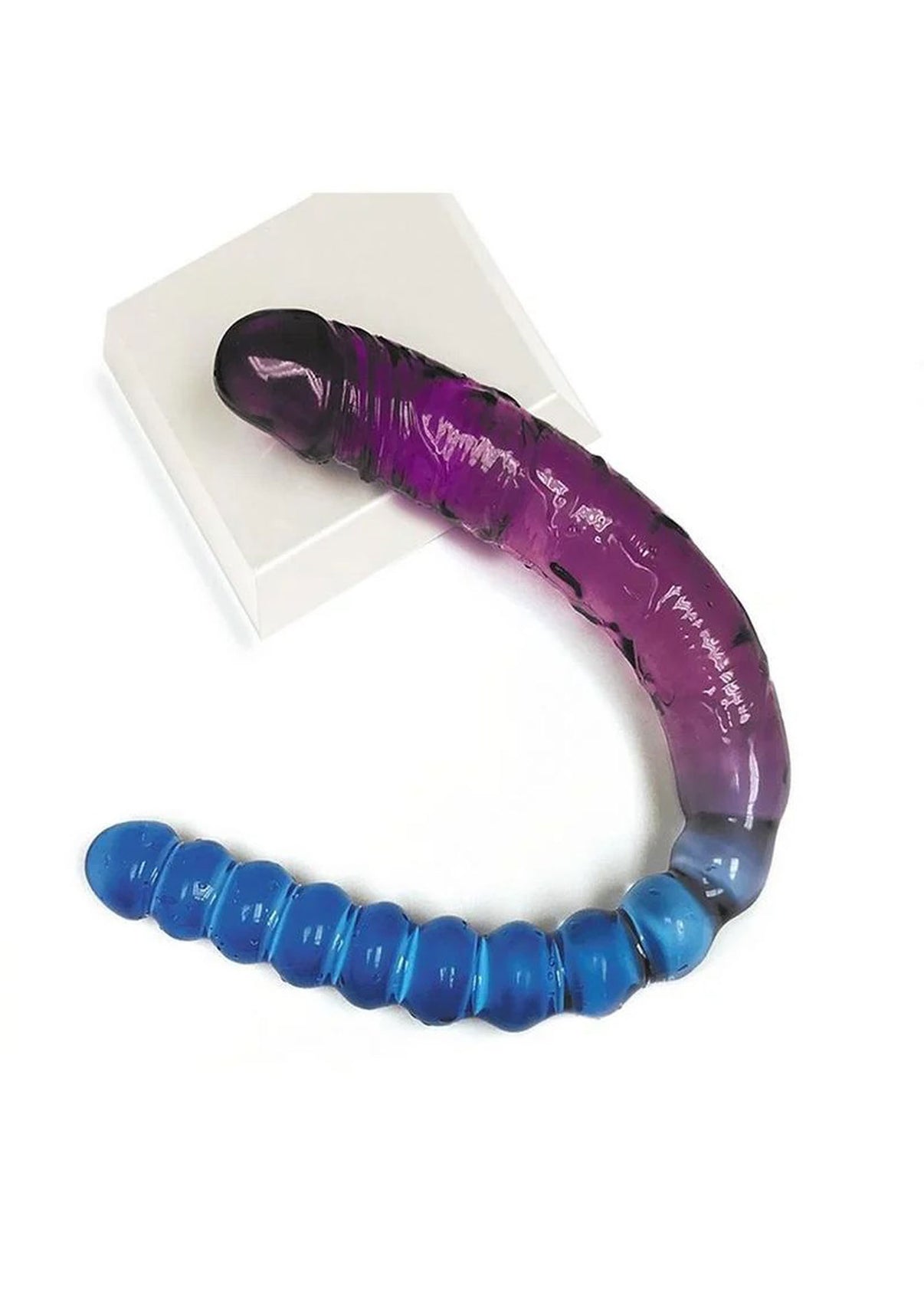 Shade - 17 Inch Double Penis - Violet and Blue | 847841013079 | Discreet Personal Wellness