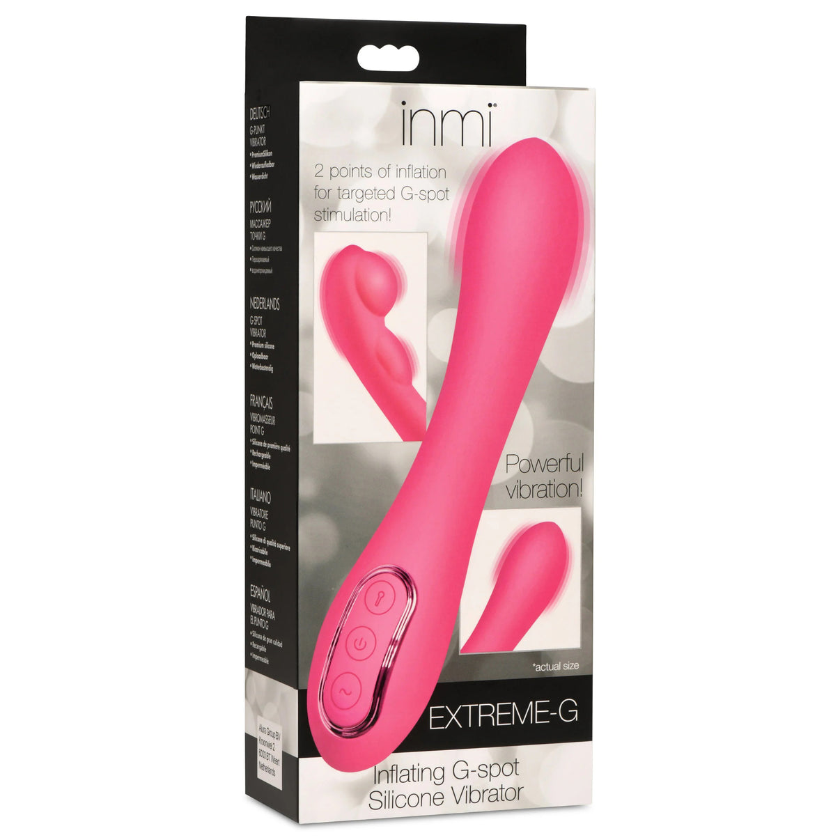 Extreme-G Inflating G-Spot Silicone Vibrator - Pink | 848518053275 | Discreet Personal Wellness