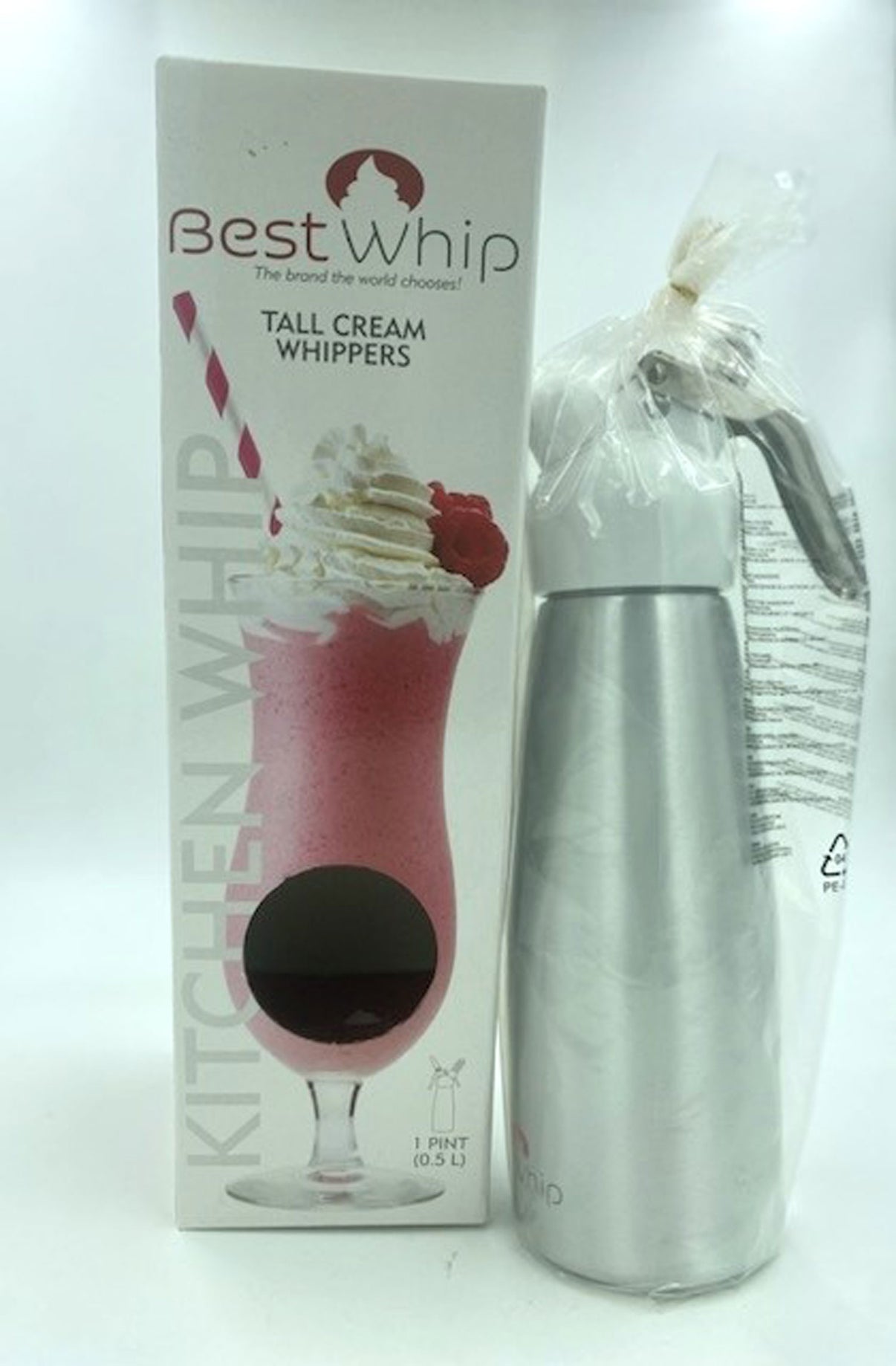 Tall Cream Whipper 1 Pint - Silver | 811490700284 | Discreet Personal Wellness