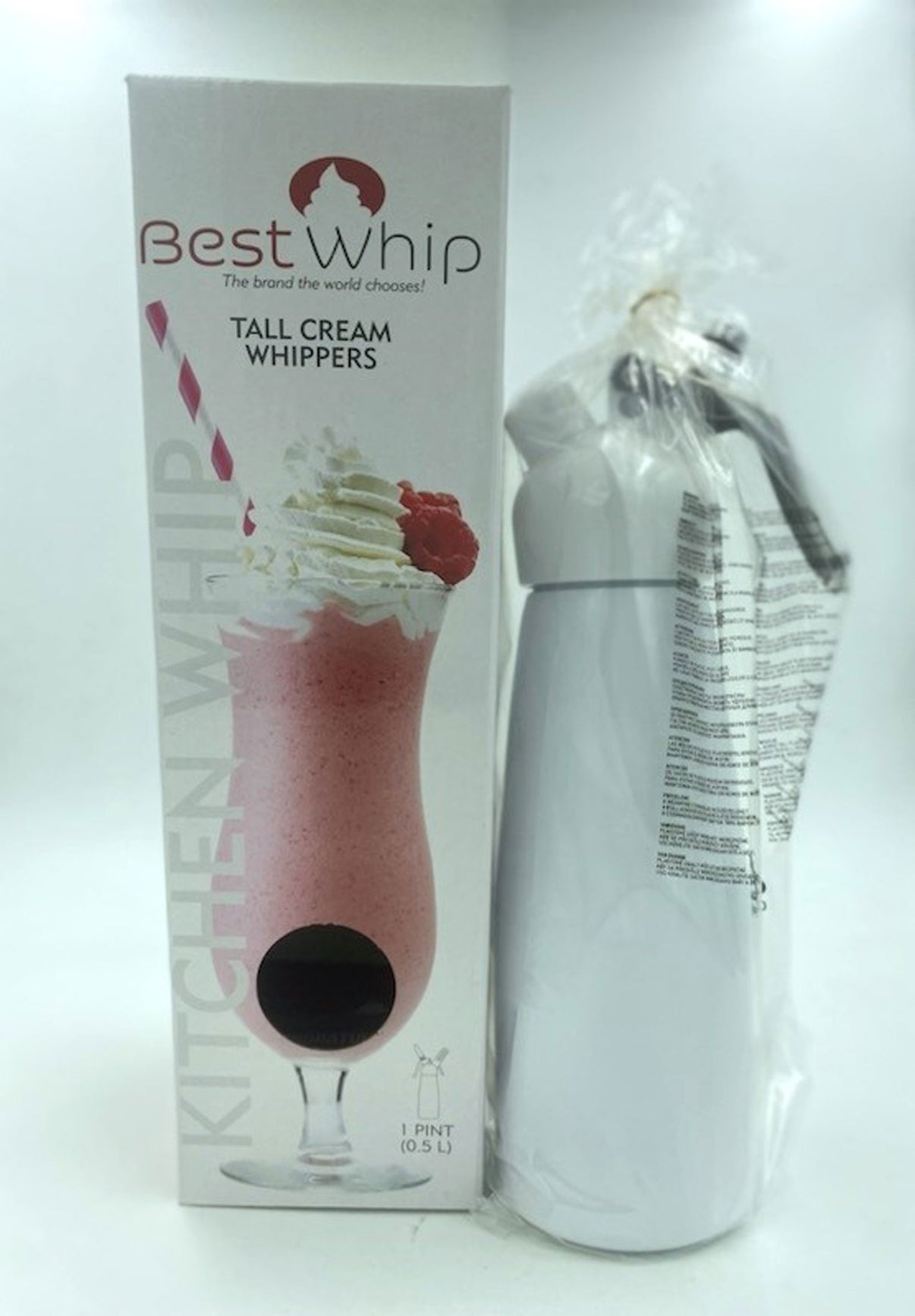 Tall Cream Whipper 1 Pint - White | 811490700277 | Discreet Personal Wellness