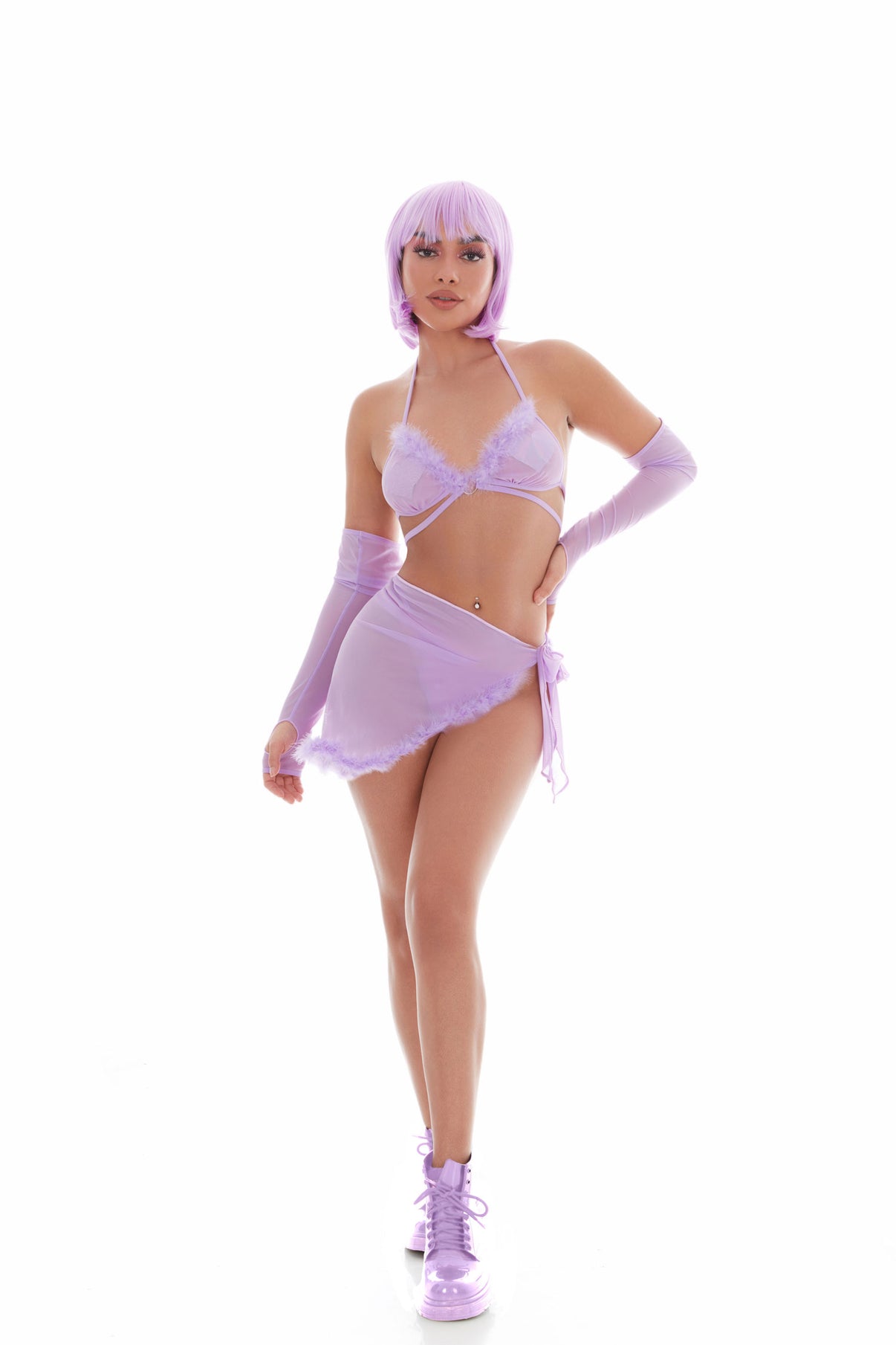 Feeling Fuzzy 5pc Set - Small/medium Lilac | 196018864250 | Discreet Personal Wellness